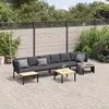 Image de Vidaxl Salon De Jardin 5 Pcs Avec Coussins Noir Aluminium