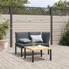Image de Vidaxl Salon De Jardin 2 Pcs Avec Coussins Noir Aluminium