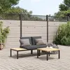 Image de vidaXL Salon de jardin 3 pcs avec coussins noir aluminium