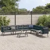 Image de Vidaxl Ensemble De Bancs De Jardin Avec Coussins 5 Pcs Noir