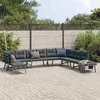 Image de vidaXL Ensemble de bancs de jardin avec coussins 7 pcs noir3283728
