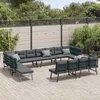 Image de vidaXL Vidaxl Bancs De Jardin Avec Coussins Lot De 8 Acier Enduit De Poudre