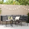 Image de vidaXL Ensemble de canapés de jardin et coussins noir acier textilène