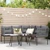 Image de vidaXL Ensemble de canapés de jardin et coussins noir acier textilène