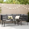Image de Vidaxl Ensemble De CanapÃ©s De Jardin Et Coussins Noir Acier TextilÃ¨ne