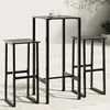 Image de Vidaxl Ensemble De Bar De Jardin 3 Pcs Noir Acier Enduit De Poudre