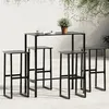 Image de vidaXL Ensemble de bar de jardin 5 pcs noir acier enduit de poudre