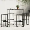 Image de Vidaxl Ensemble De Bar De Jardin 5 Pcs Noir Acier Enduit De Poudre
