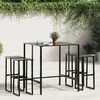Image de Vidaxl Ensemble De Bar De Jardin 5 Pcs Noir Acier Enduit De Poudre