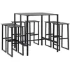 Image de vidaXL Ensemble de bar de jardin 7 pcs noir acier enduit de poudre3283753