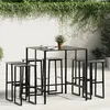 Image de Vidaxl Ensemble De Bar De Jardin 7 Pcs Noir Acier Enduit De Poudre