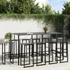Image de Vidaxl Ensemble De Bar De Jardin 11 Pcs Noir Acier Enduit De Poudre