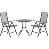Image de vidaXL Ensemble de chaises de jardin inclinables 3 pcs anthracite