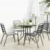Image de vidaXL Ensemble de chaises de jardin empilables 5 pcs anthracite