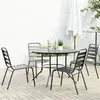 Image de vidaXL Ensemble de chaises de jardin empilables 5 pcs anthracite