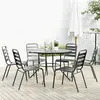 Image de vidaXL Ensemble de chaises de jardin empilables 7 pcs anthracite