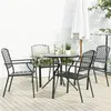 Image de vidaXL Ensemble de chaises de jardin empilables 5 pcs anthracite