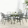 Image de vidaXL Ensemble de chaises de jardin empilables 7 pcs anthracite