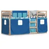 Image de vidaXL Lit superposÃ© avec rideaux bleu 80x200 cm bois pin massif