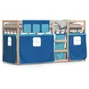 Image de vidaXL Lit superposÃ© avec rideaux bleu 90x190 cm bois pin massif