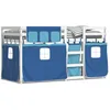 Image de vidaXL Vidaxl Lit Superposé Avec Rideaux Bleu 90x190 Cm Bois Pin Massif