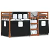 Image de vidaXL Lit superposÃ© avec rideaux blanc/noir 90x200 cm bois pin massif
