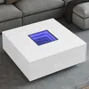 Image de vidaXL Table basse avec LED infini blanc 100x100x40 cm3284042