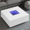 Image de vidaXL Table basse avec LED infini blanc 100x100x40 cm