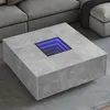 Image de vidaXL Table basse avec LED infini gris béton 100x100x40 cm3284045