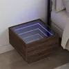Image de vidaXL Table de chevet avec LED infini chêne marron 40x40x30 cm3284069