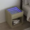Image de vidaXL Table de chevet avec LED infini chêne sonoma 40x40x50 cm3284079