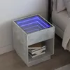 Image de vidaXL Table de chevet avec LED infini gris béton 40x40x50 cm3284080
