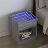 Image de vidaXL Table de chevet avec LED infini sonoma gris 40x40x50 cm3284082