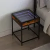 Image de vidaXL Table de chevet avec LED infini chêne fumé 40x40x51 cm3284093