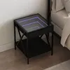 Image de vidaXL Table de chevet avec LED infini noir 40x40x49 cm3284096