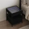 Image de vidaXL Table de chevet avec LED infini noir 40x40x51 cm