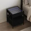 Image de vidaXL Table de chevet avec LED infini noir 40x40x51 cm