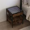Image de vidaXL Table de chevet avec LED infini chêne fumé 40x40x51 cm