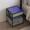 Image de vidaXL Table de chevet avec LED infini sonoma gris 40x40x51 cm3284104