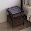 Image de vidaXL Table de chevet avec LED infini chêne marron 40x40x51 cm3284105