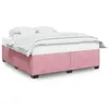 Image de vidaXL Cadre de lit sans matelas rose 200x200 cm velours