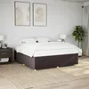 Image de vidaXL Cadre de lit sans matelas marron foncé 180x200 cm tissu