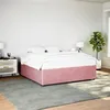 Image de vidaXL Cadre de lit sans matelas rose 200x200 cm velours