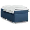 Image de vidaXL Sommier à lattes de lit avec matelas Bleu 90x190 cm Tissu