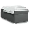 Image de vidaXL Sommier à lattes de lit avec matelas Gris foncé 90x200 cm Tissu