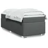Image de vidaXL Sommier Ã  lattes de lit avec matelas Gris foncÃ© 90x200 cm Tissu