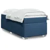 Image de vidaXL Sommier à lattes de lit avec matelas Bleu 90x200 cm Tissu