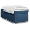 Image de vidaXL Sommier Ã  lattes de lit avec matelas Bleu 90x200 cm Tissu