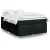 Image de vidaXL Sommier à lattes de lit avec matelas Noir 140x190 cm Tissu