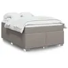 Image de vidaXL Sommier à lattes de lit avec matelas Taupe 140x200 cm Tissu